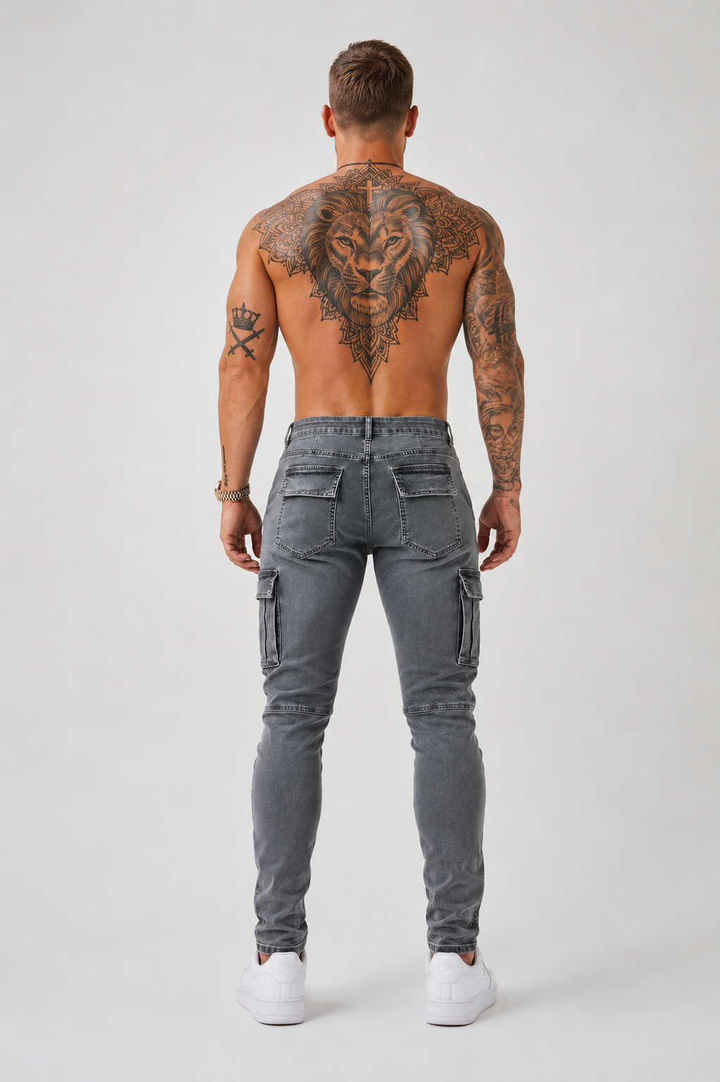 Moderna Cargojeans Herr – Grå