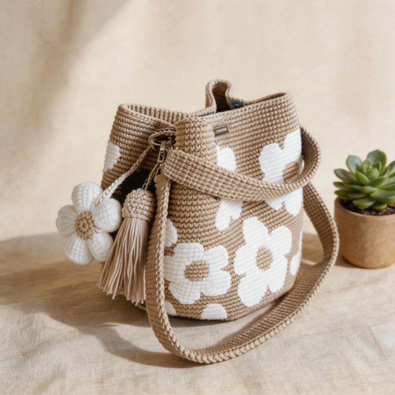 Bolso Tote Floral de Crochet Hecho a Mano🌼✨