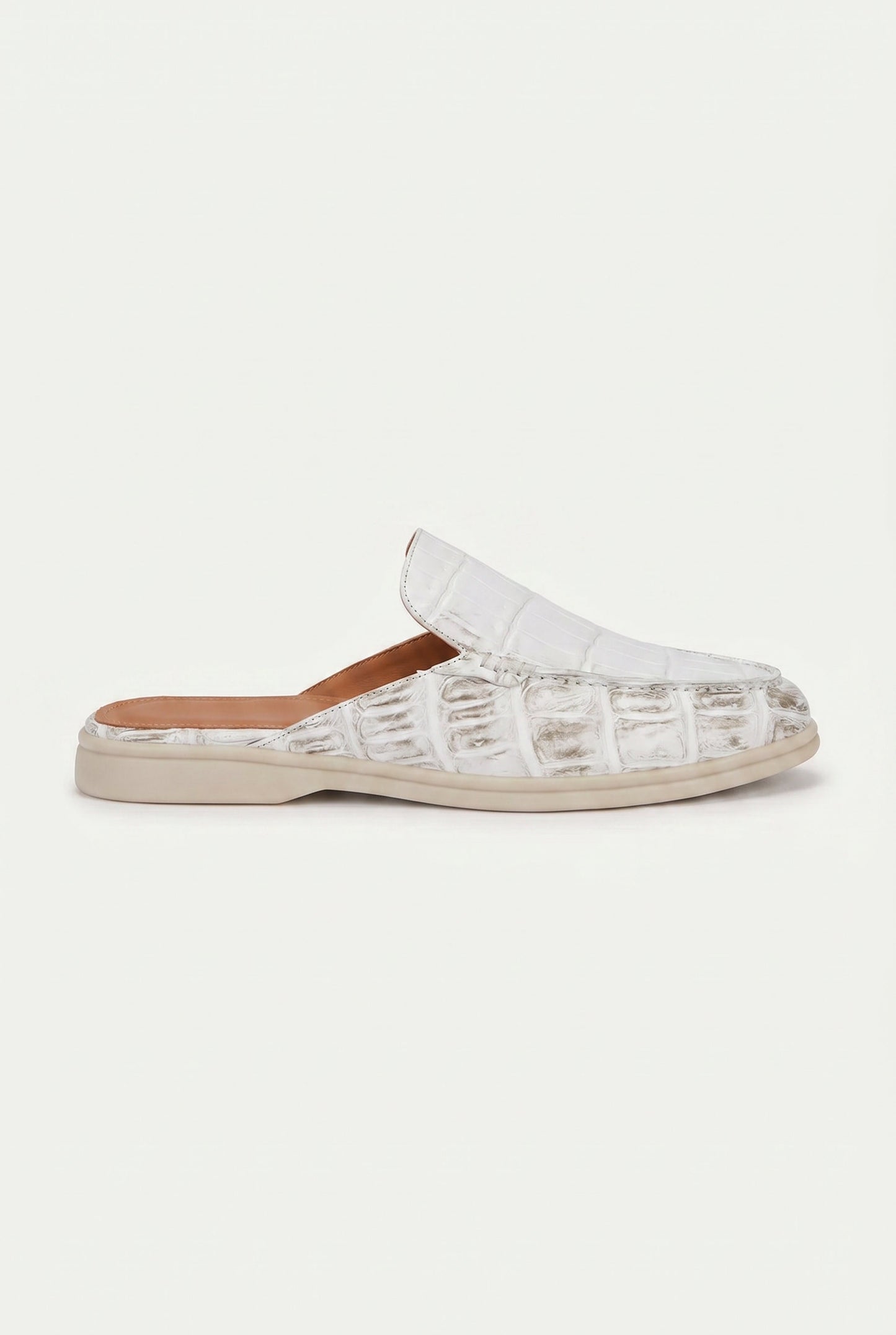 Yacht Mule i Premium Mocka – Vit