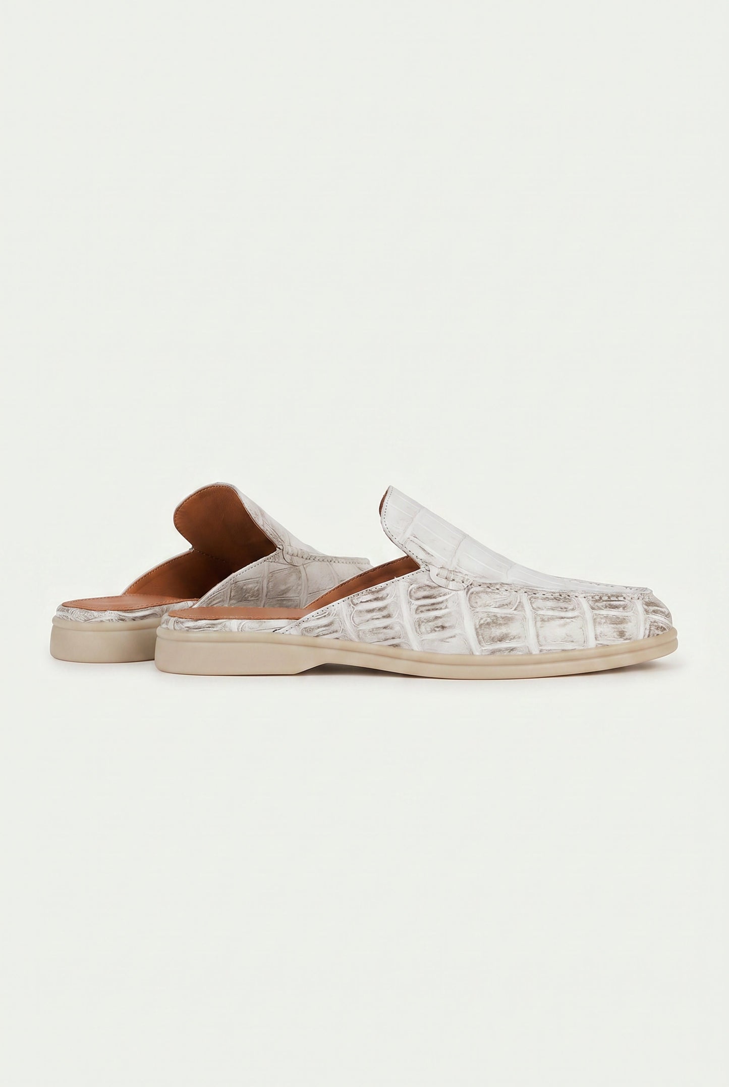 Yacht Mule i Premium Mocka – Vit