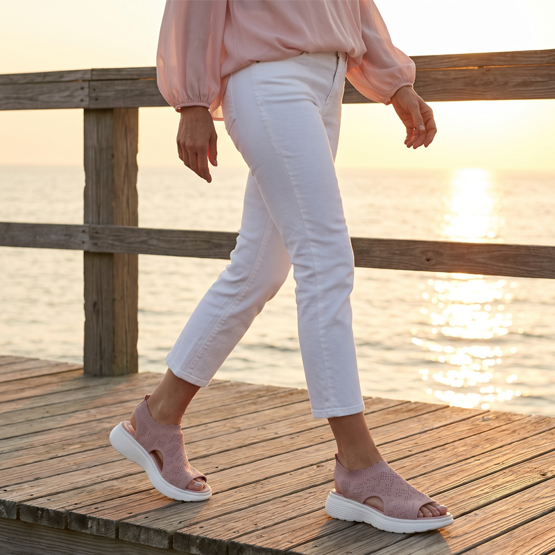 Sandalias de plataforma transpirables de punto para mujer: ligeras y cómodas