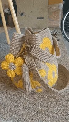 Bolso Tote Floral de Crochet Hecho a Mano🌼✨