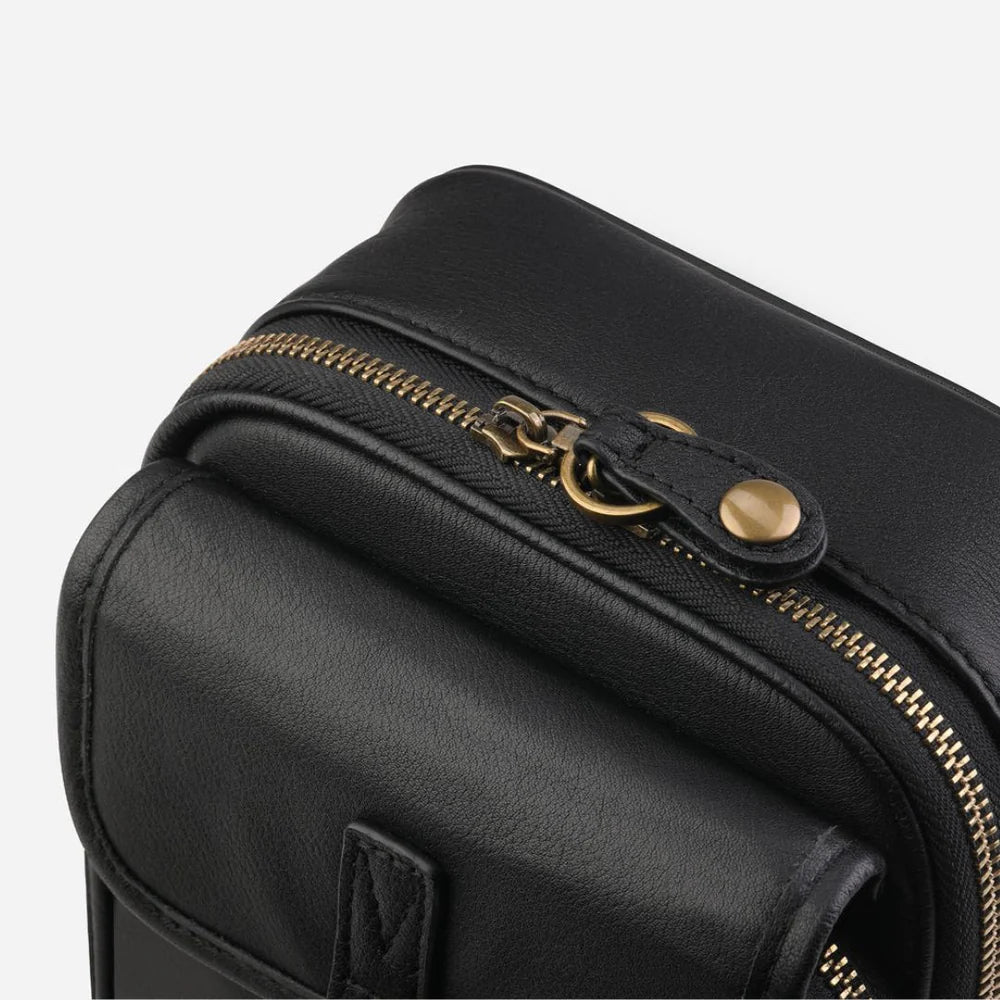 Bolso bandolera compacto de piel para mujer