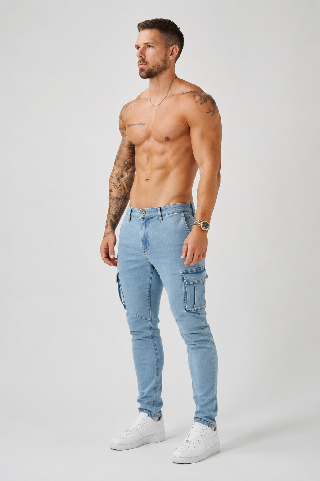 Moderna Cargojeans Herr – Blå