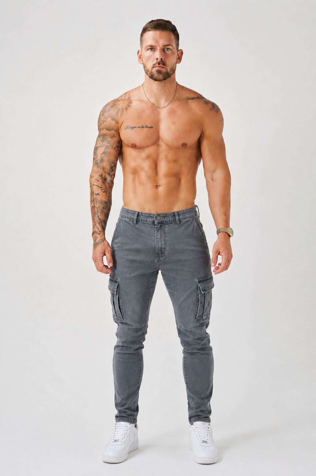 Moderna Cargojeans Herr – Grå