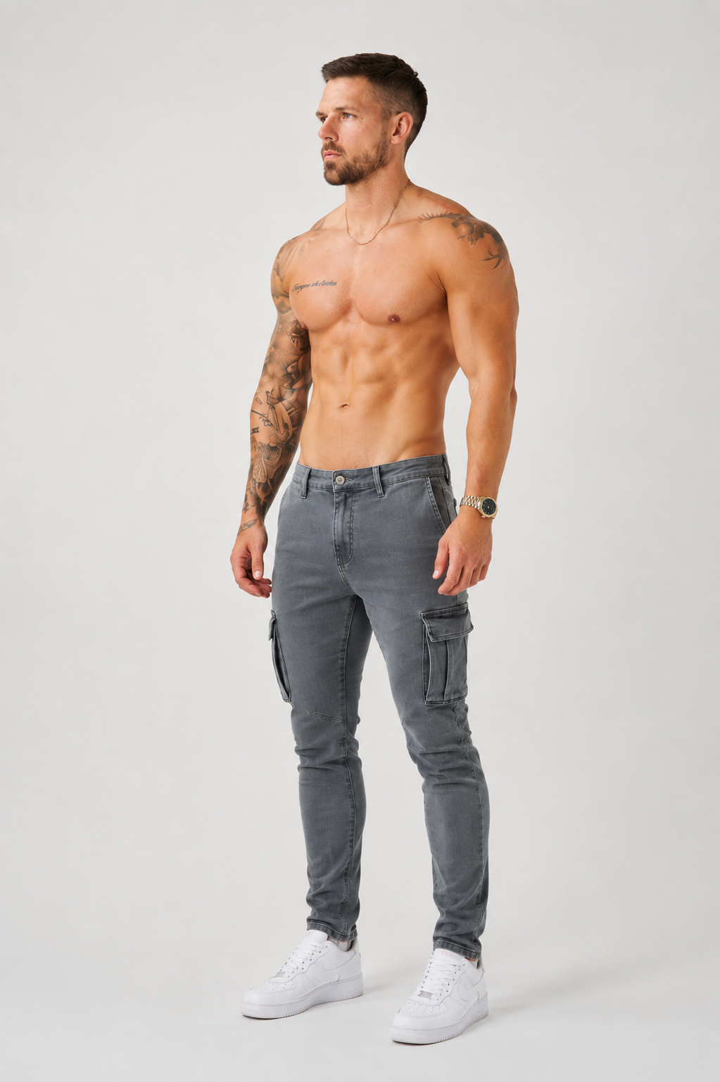 Moderna Cargojeans Herr – Grå