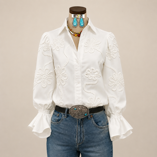 Blusa informal con estampado floral