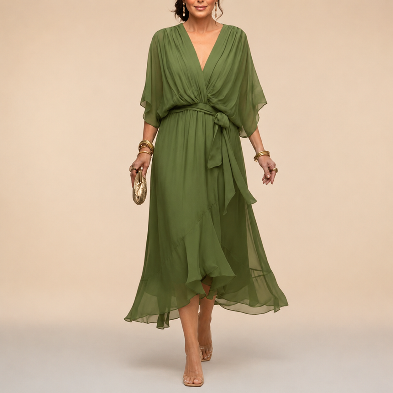 Monica - Vestido con escote en V