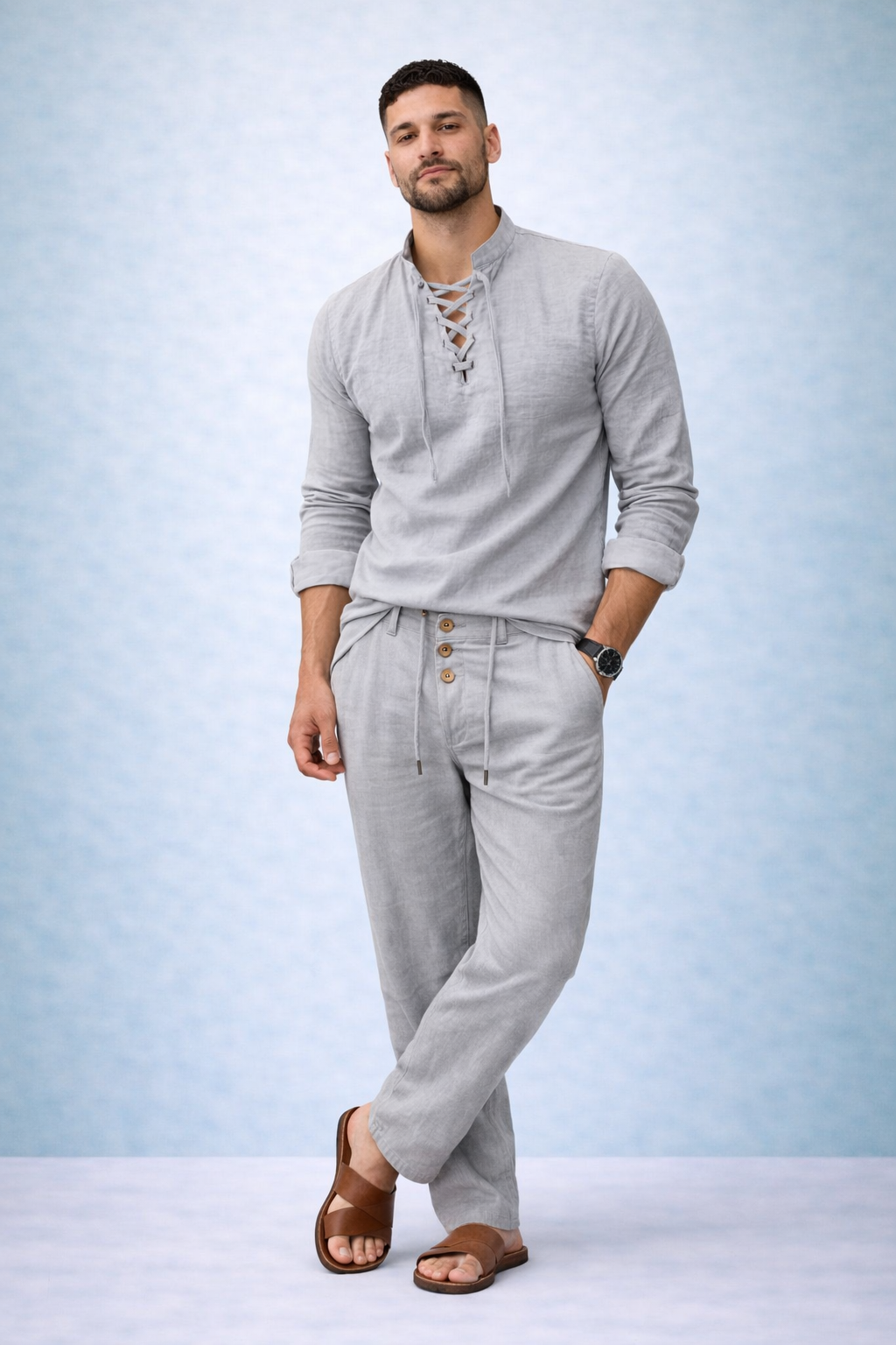 Conjunto Lino Cuello V Premium