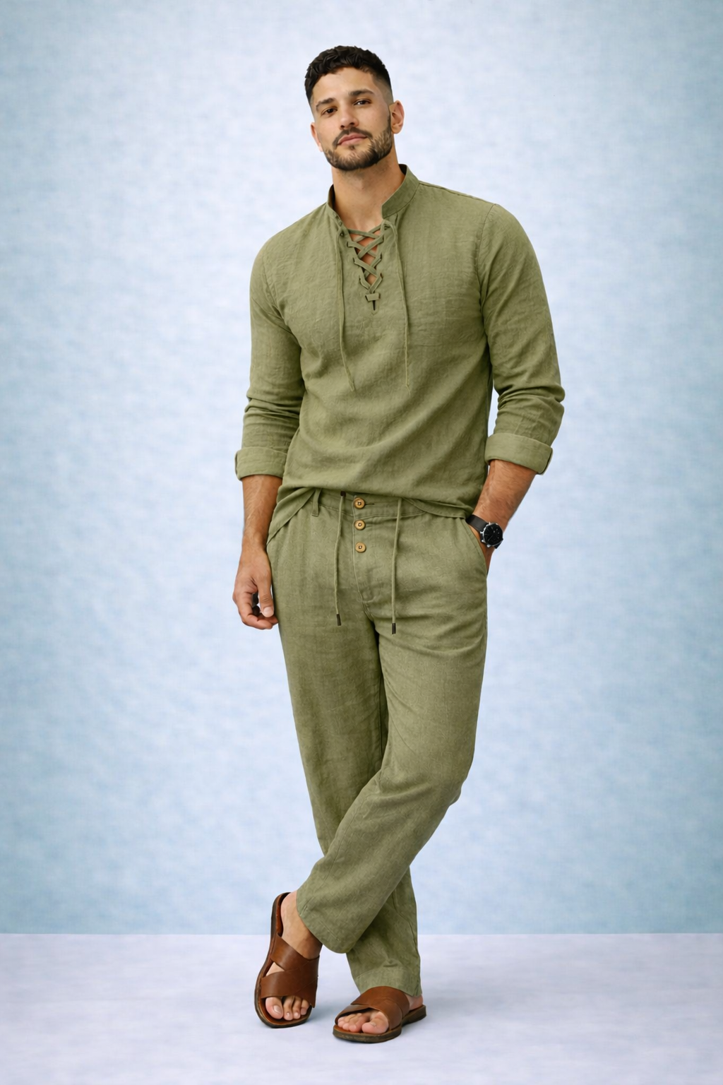 Conjunto Lino Cuello V Premium