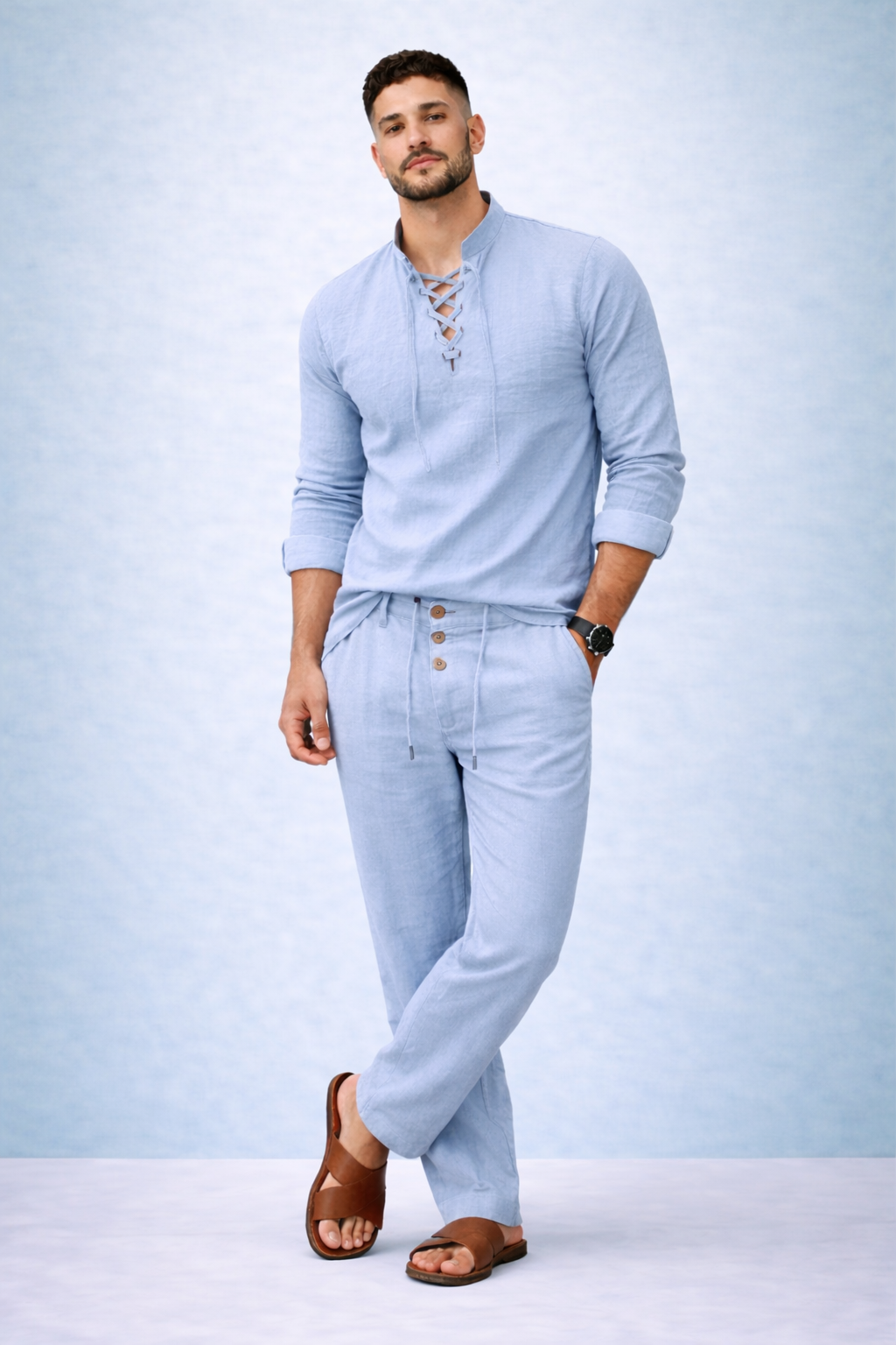 Conjunto Lino Cuello V Premium