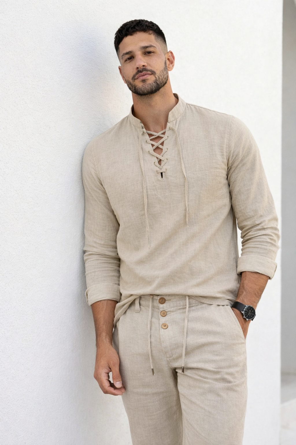 Conjunto Lino Cuello V Premium
