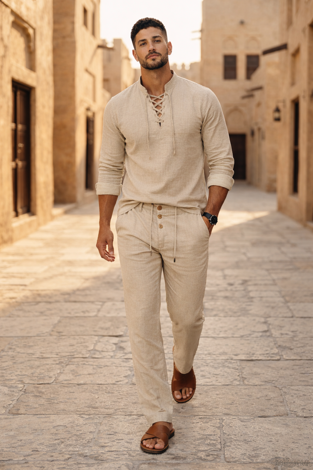 Conjunto Lino Cuello V Premium