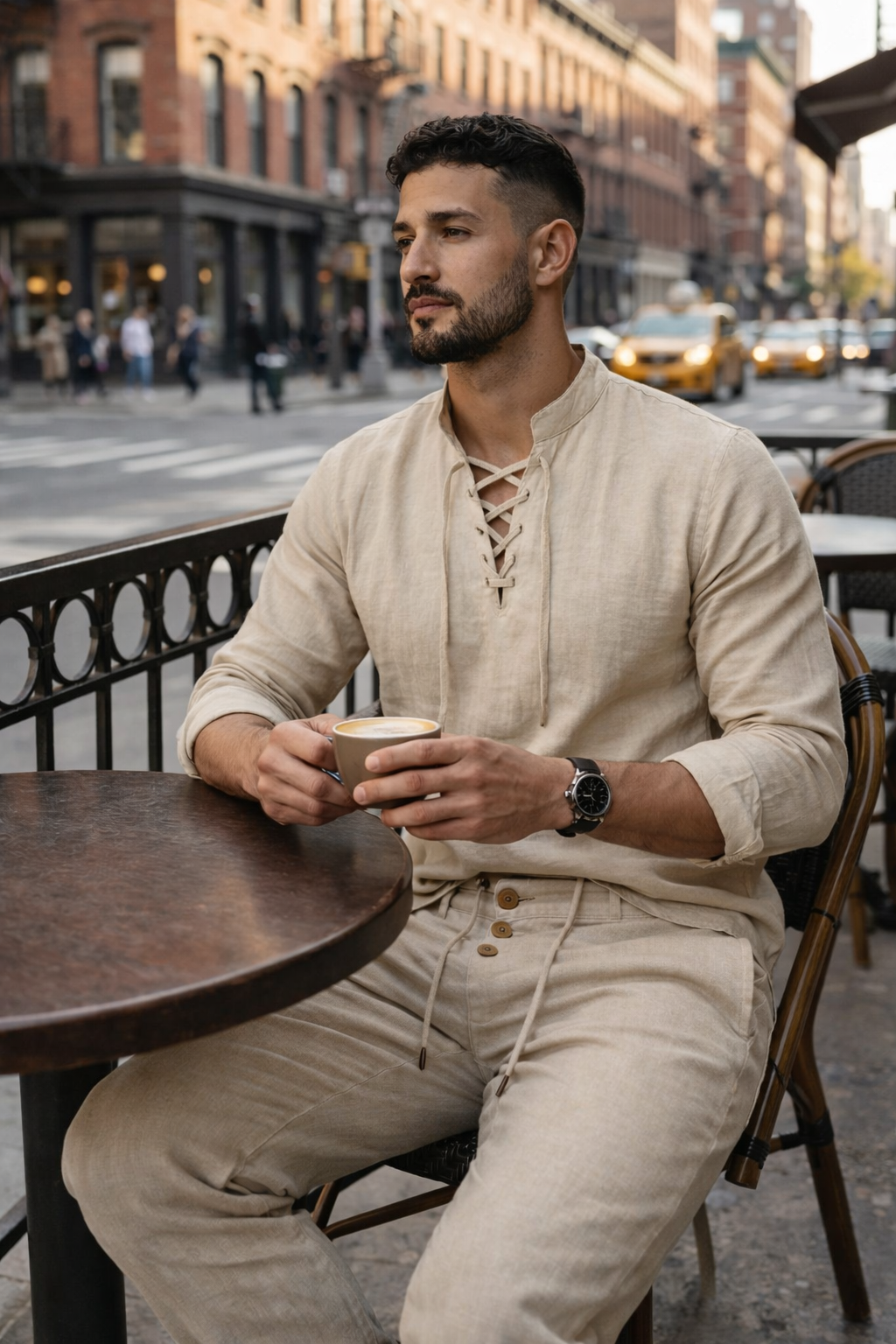 Conjunto Lino Cuello V Premium