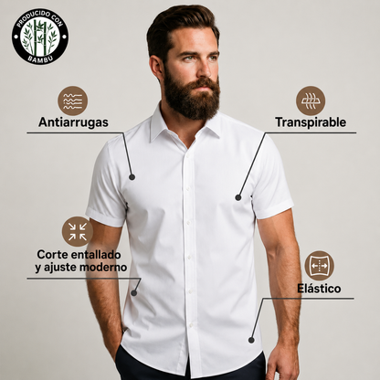 Camisa de manga corta sin arrugas que se adapta a ti