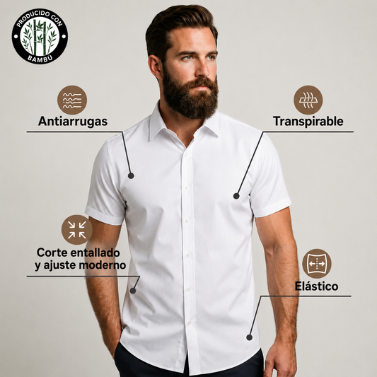 Camisa de manga corta sin arrugas que se adapta a ti