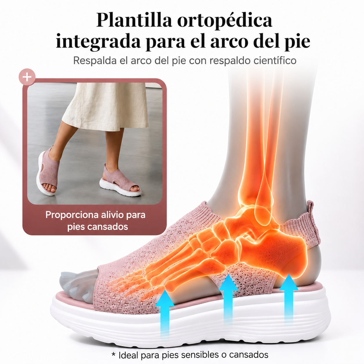Sandalias de plataforma transpirables de punto para mujer: ligeras y cómodas