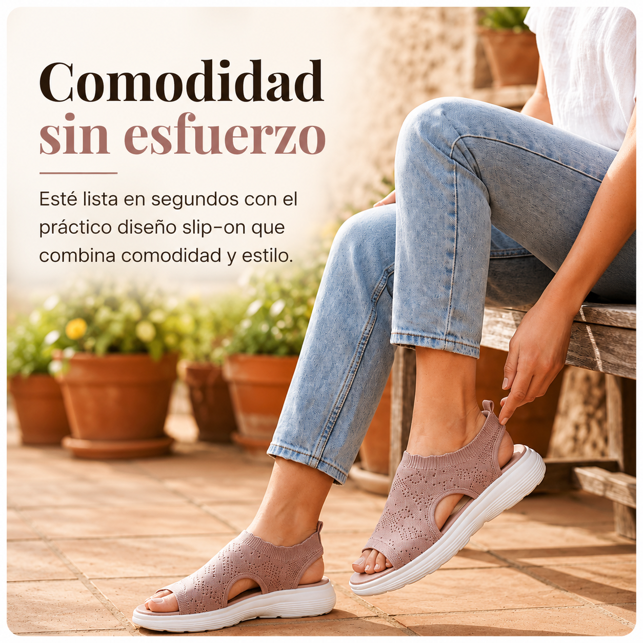 Sandalias de plataforma transpirables de punto para mujer: ligeras y cómodas