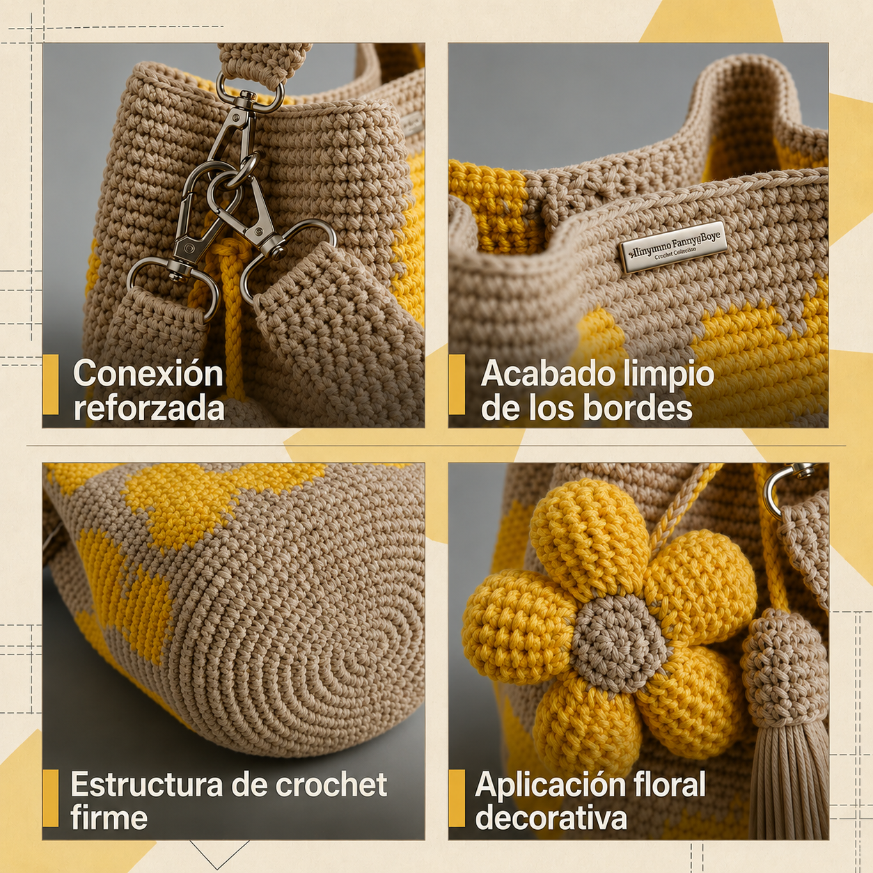 Bolso Tote Floral de Crochet Hecho a Mano🌼✨