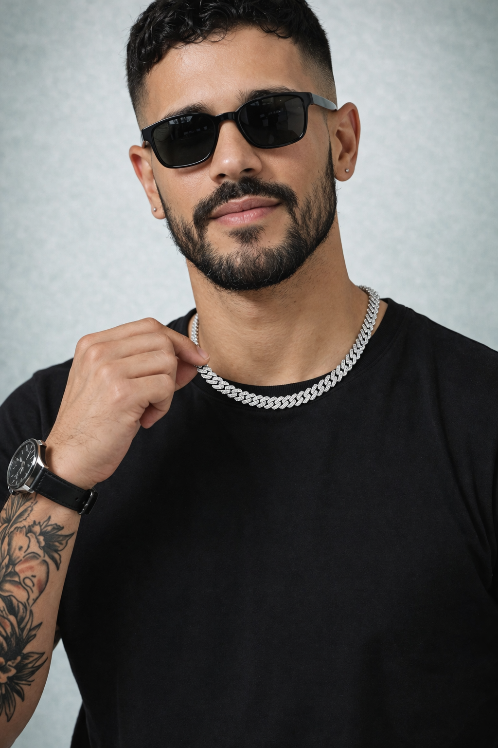 Collar cubano iced premium – estilo Miami con brillo efecto diamante
