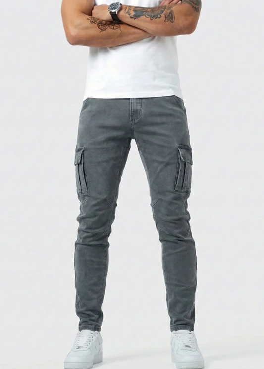 Moderna Cargojeans Herr – Grå