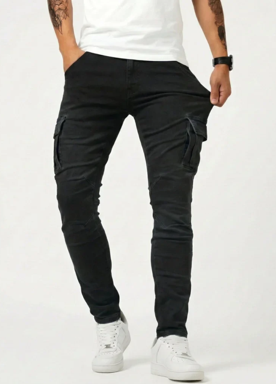 Moderna Cargojeans Herr – Svart