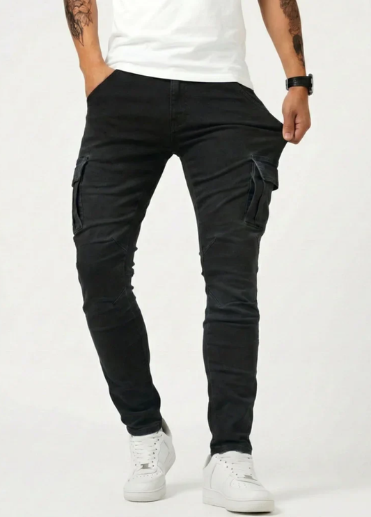 Moderna Cargojeans Herr – Svart
