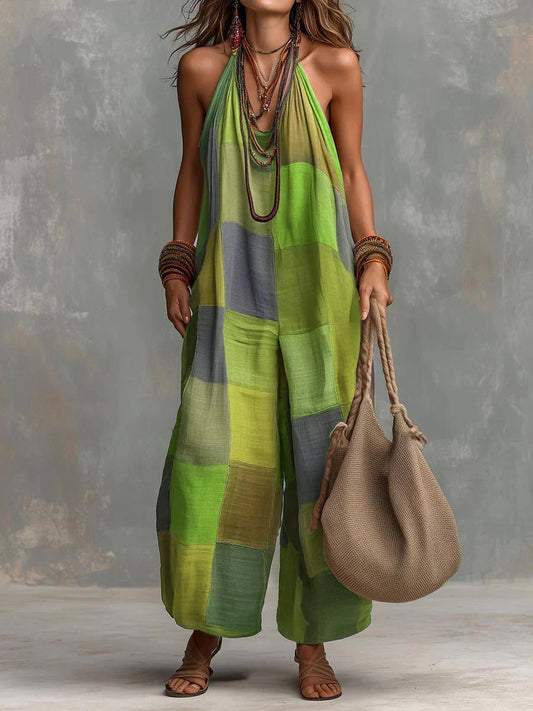 Patchwork™ – Bohemisk jumpsuit med lös passform