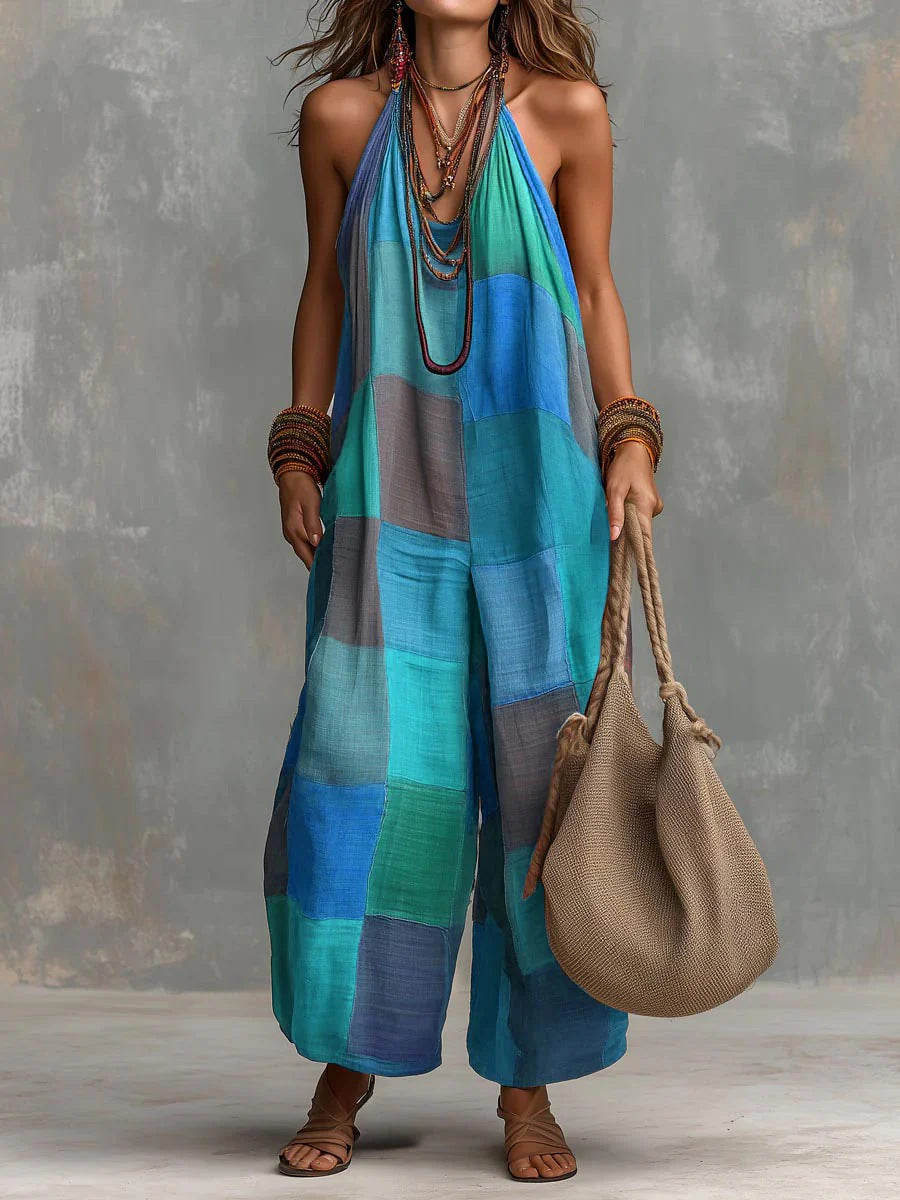 Patchwork™ – Bohemisk jumpsuit med lös passform