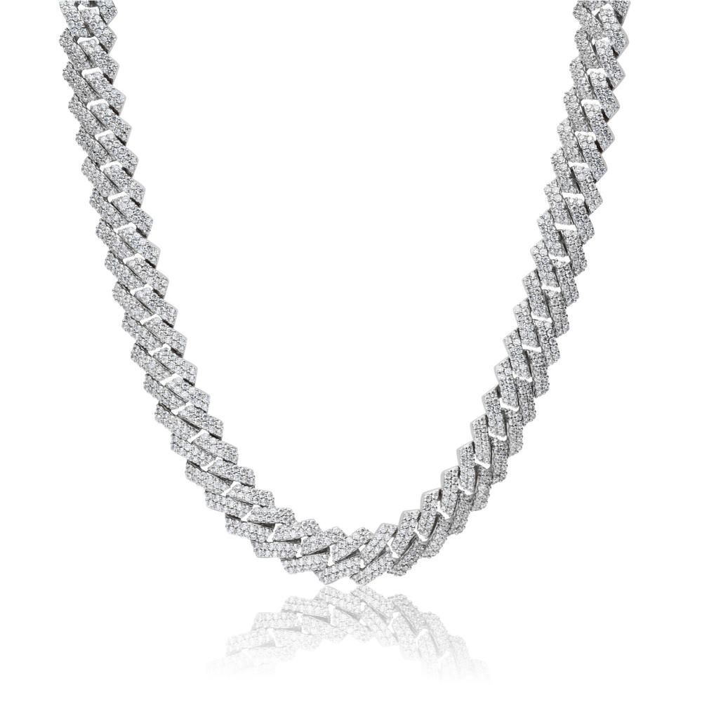 Collar cubano iced premium – estilo Miami con brillo efecto diamante