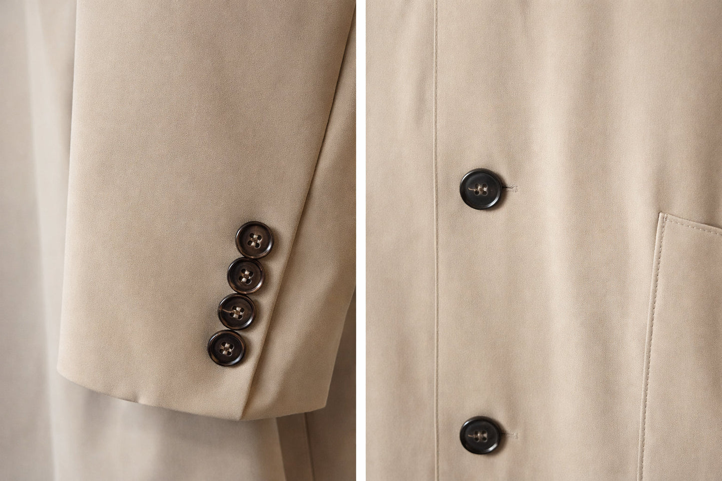 Sommartrenchcoat för män, klassisk, punto milano, tekniskt tyg
