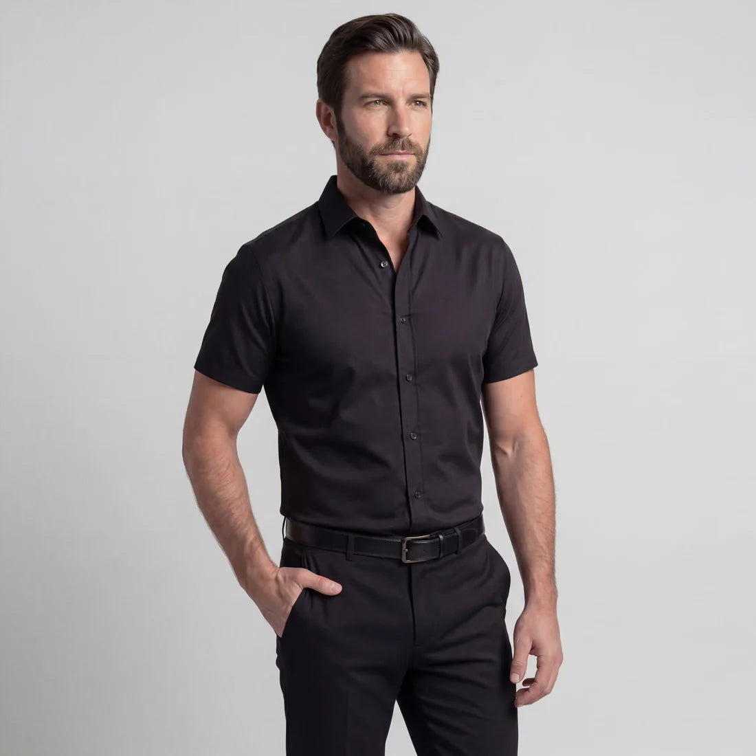 Camisa de manga corta sin arrugas que se adapta a ti