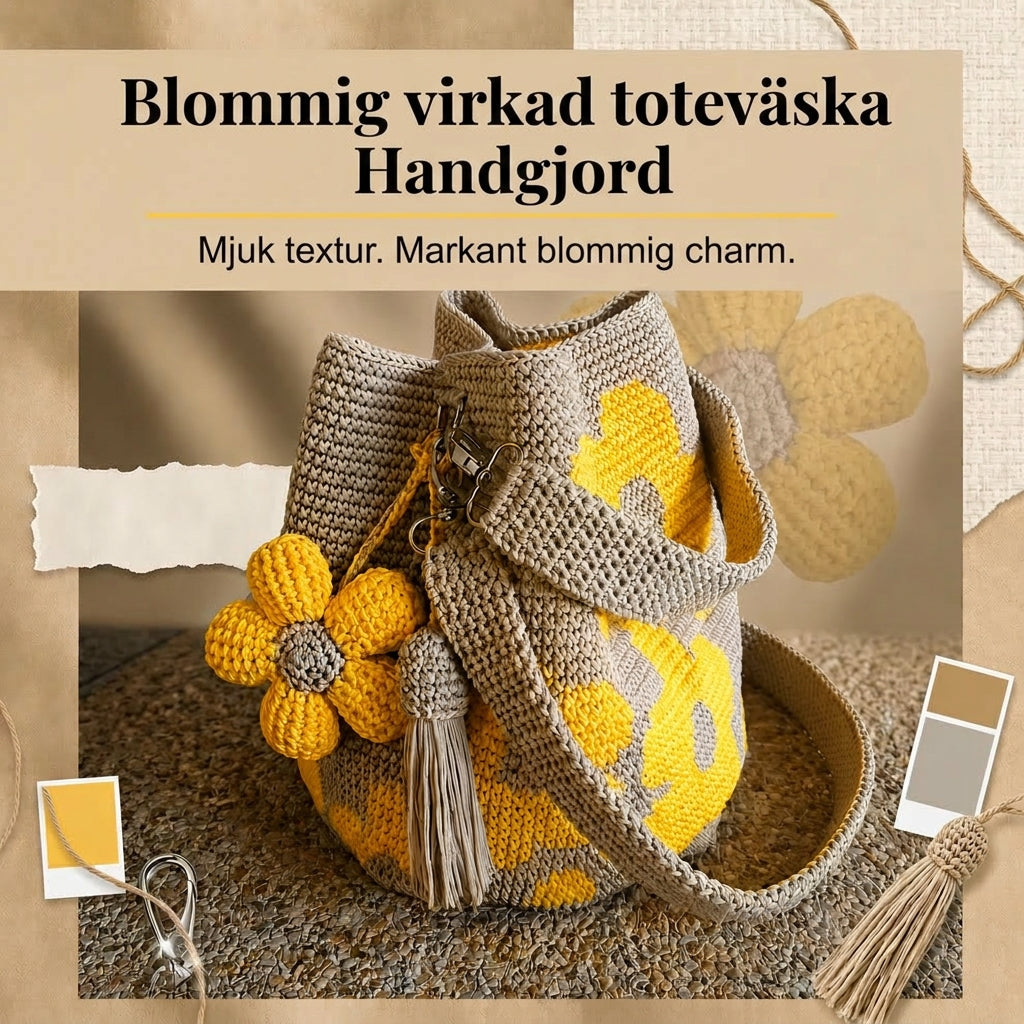 Bolso Tote Floral de Crochet Hecho a Mano🌼✨🇸🇪