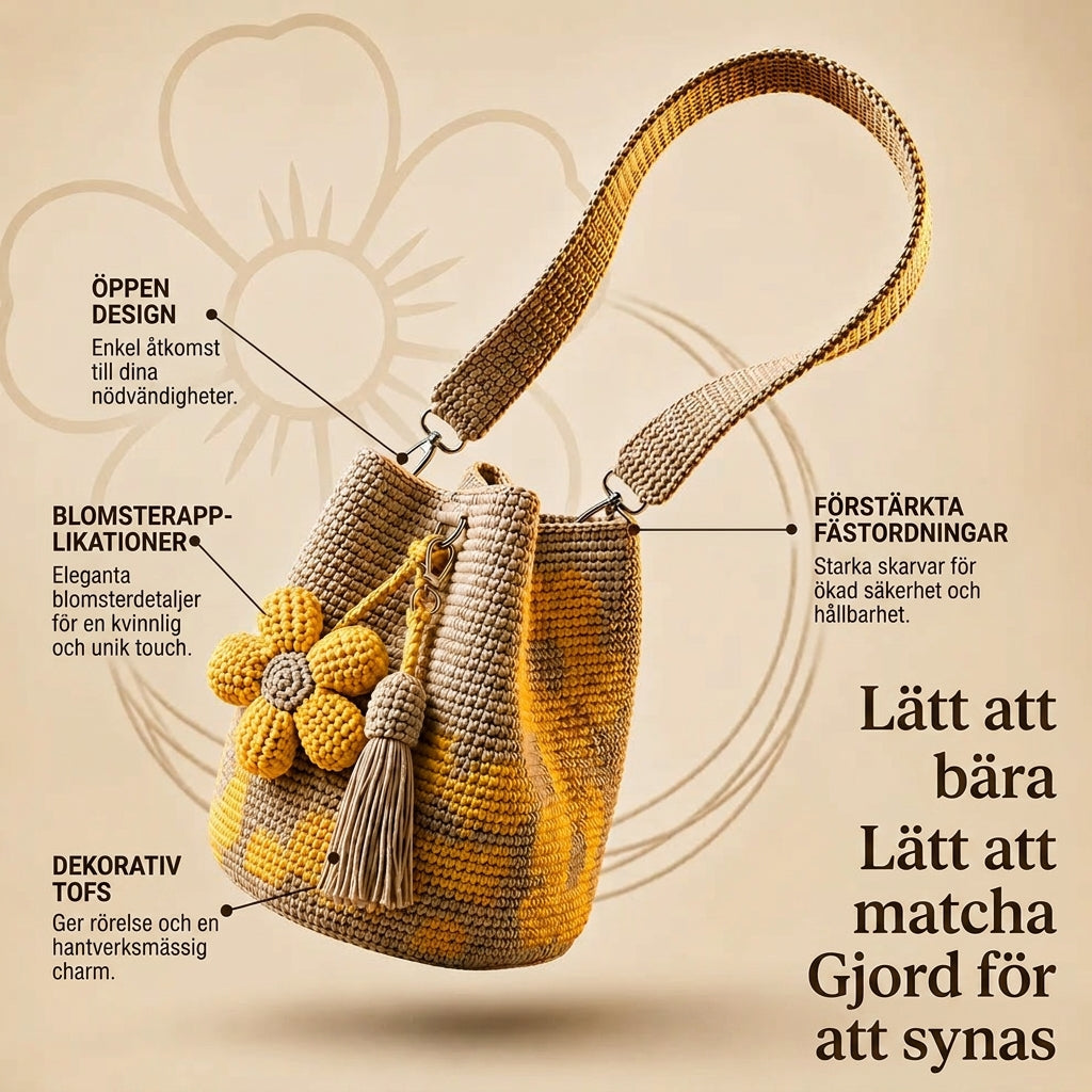 Bolso Tote Floral de Crochet Hecho a Mano🌼✨🇸🇪