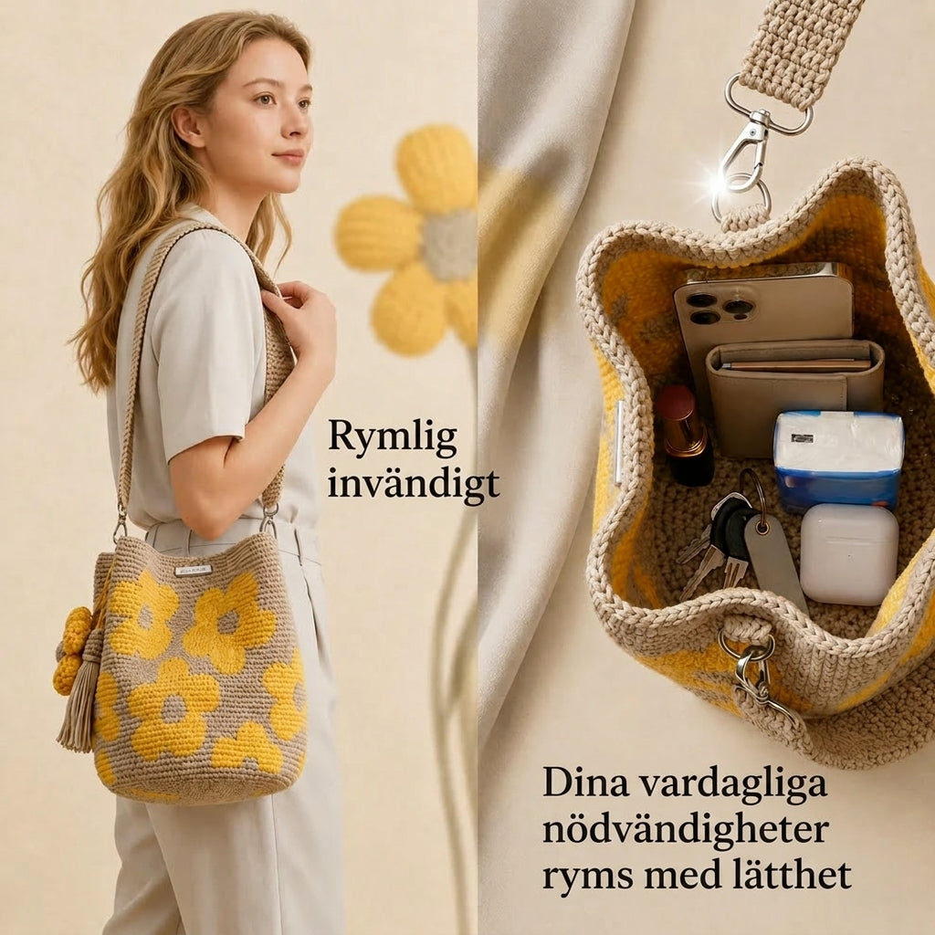 Bolso Tote Floral de Crochet Hecho a Mano🌼✨🇸🇪