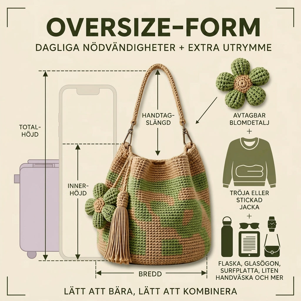 Bolso Tote Floral de Crochet Hecho a Mano🌼✨🇸🇪
