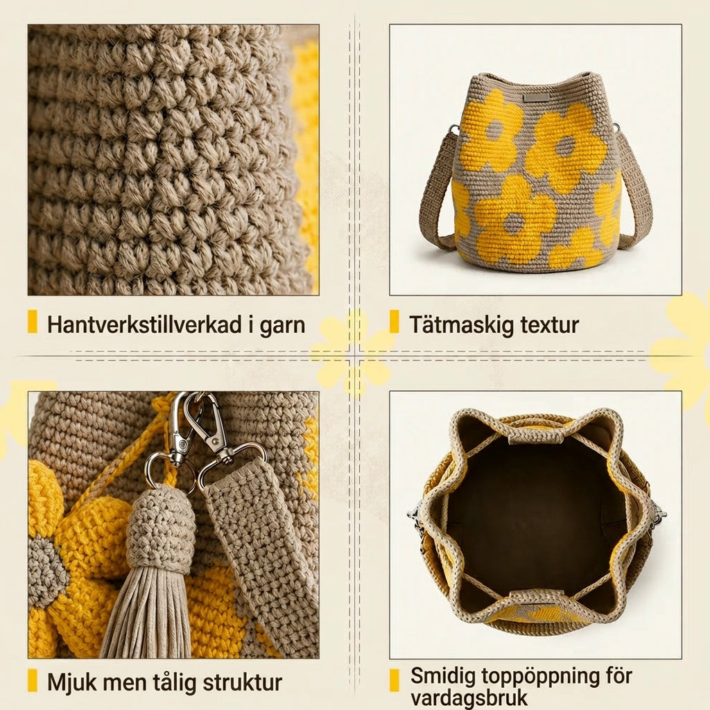 Bolso Tote Floral de Crochet Hecho a Mano🌼✨🇸🇪