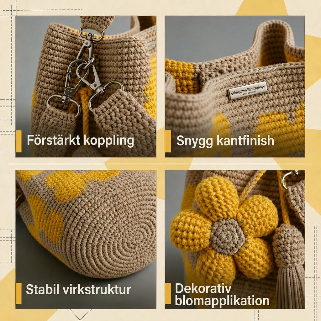 Bolso Tote Floral de Crochet Hecho a Mano🌼✨🇸🇪
