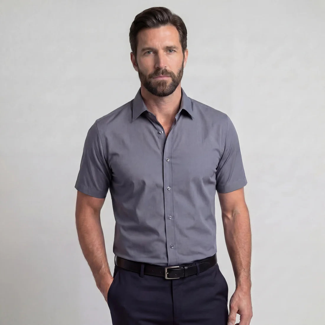 Camisa de manga corta sin arrugas que se adapta a ti