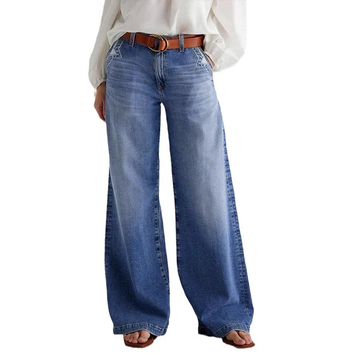 Jeans med hög midja och vida ben