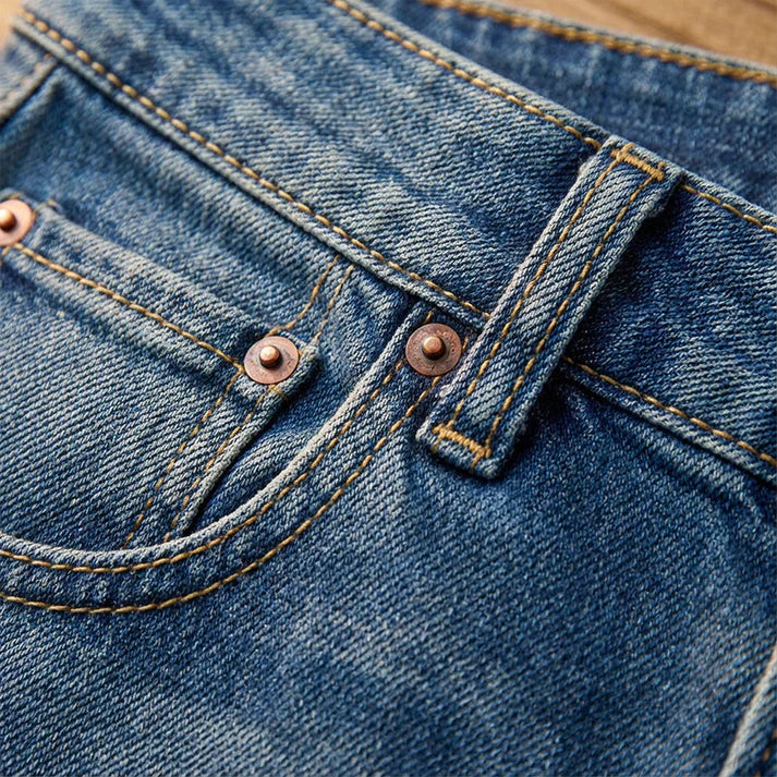 Jeans med hög midja och vida ben